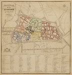 216035 Plattegrond van de stad Utrecht met directe omgeving; met weergave van het stratenplan met bebouwingsblokken en ...